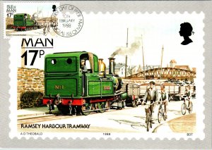 Isle of Man 347-358 Trams Trains Set of Twelve Maxi Cards U/A FDC