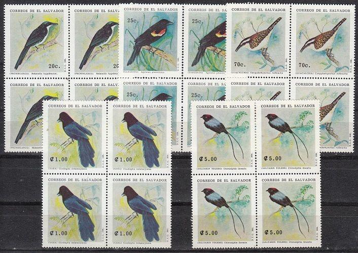 Salvador Scott 1278-1282 Mint NH blocks (Catalog Value $32.60)