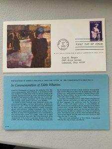 1980 Scott 1832 Edith Wharton stamp first day covers