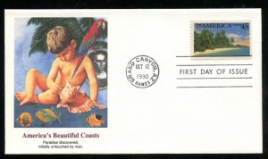 US C127 45c Air Mail Tropical Coast UA Fleetwood cachet FDC