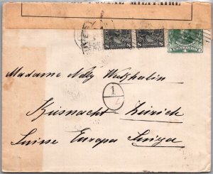 SCHALLSTAMPS CHILE 1916 POSTAL HISTORY CENSORED COVER ADDR SUISSE CANC MARITIMA