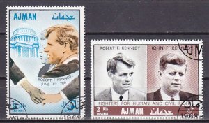 Ajman, Mi cat. 299-300 A. Kennedy Brothers issue. Canceled. ^