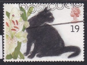 G.B. 1995  - Cats Sophie - Black Cat - 19p -  used