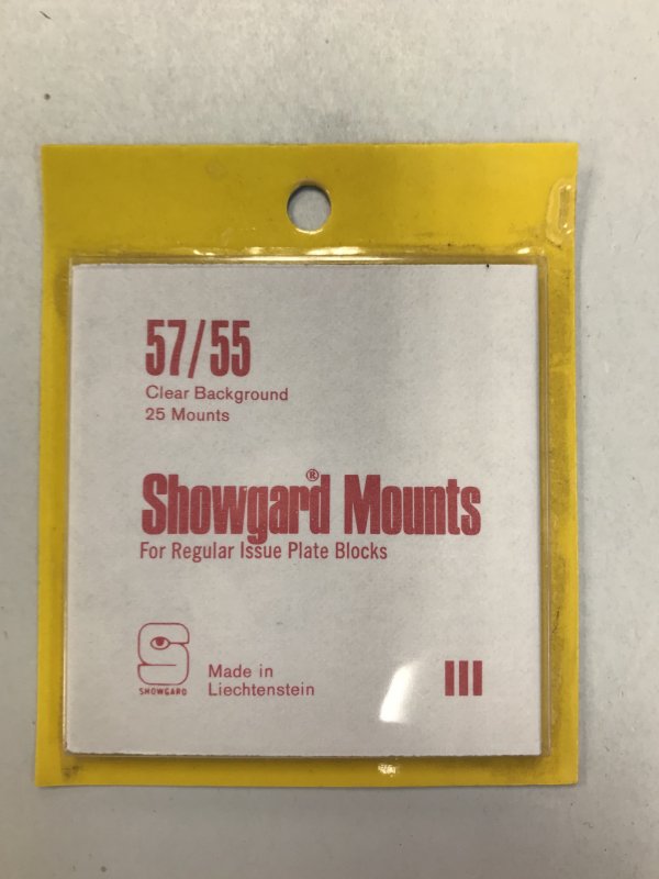 57/55 Showgard Mounts Clear Background - 25 Mounts