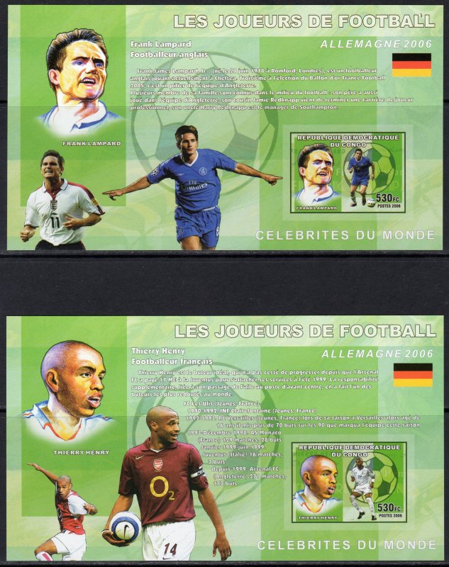 CONGO 2006 FOOTBALL GERMANY W.C 4 SS IMPERF Ronaldinho,Lampard,Henry,Schevchenko