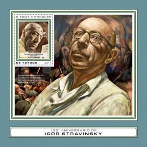 St Thomas - 2017 Igor Stravinsky - Stamp Souvenir Sheet - ST17408b