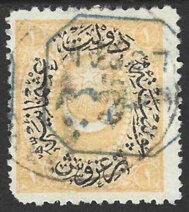 Turkey 1881-82 Istanbul LOCAL City Post 1k Org-Yel INV Original Packaging Blue Type 6 Fine Used-