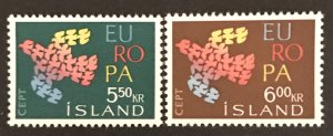 Iceland 1961 #340-1, Europa, Wholesale Lot of 5, MNH, CV $5.50
