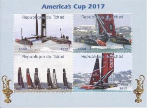 Chad 2017 America's Cup - 4 Stamp Sheet - 2B-283