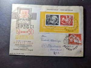 1950 Germany First Day Cover FDC Leipzig Debria to Stapelmoor