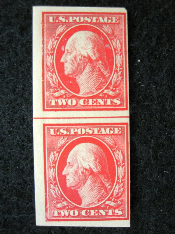 US - SCOTT#384 - VERT LINE PAIR - MNH