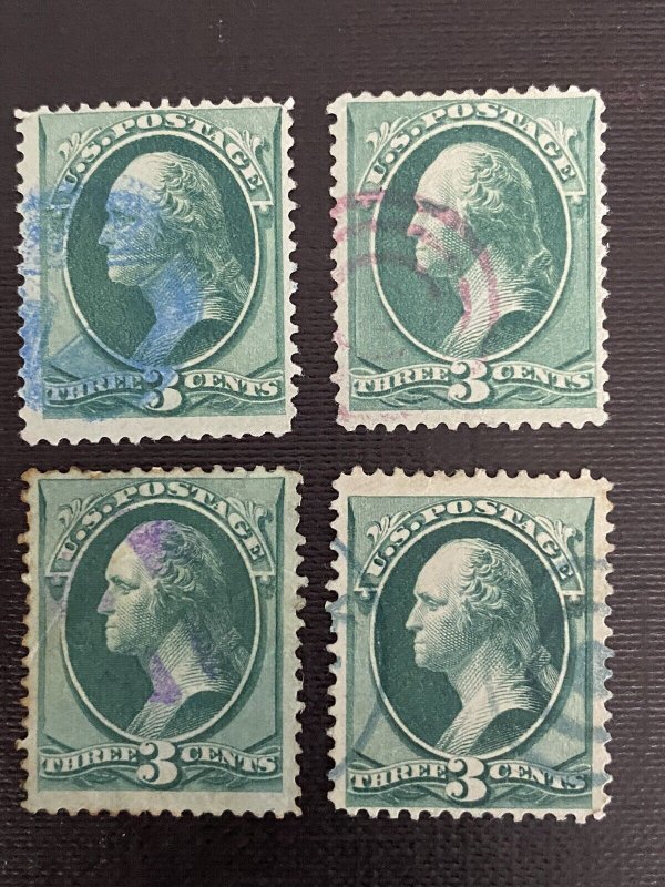 US Stamps - 147, 158 Or 184 - Used - Fancy  Cancel Study -  Blue & Purple Cancel