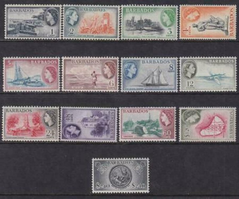 Barbados 1953-1957 SC 235-247 MNH Set 