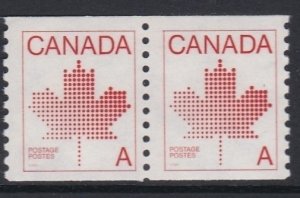 908 Maple Leaf Coil Pair MNH