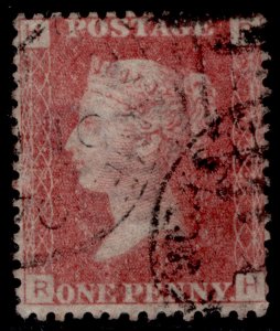 GB QV SG44, 1d lake-red PLATE 132, FINE USED. Cat £27. RH