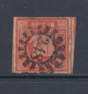 Bavaria Sc 14 used 1862 18kr Numeral, closed millwheel cancel w/ 248 in center