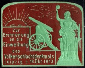 1913 Germany Poster Stamp Inauguration Leipzig Battle Of Nations Memorial