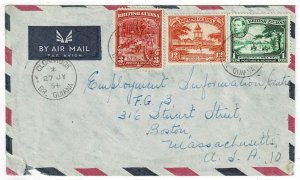 British Guiana 1954 Clonbrook cancel on airmail cover to the U.S.