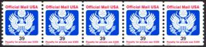 US Stamp #O160 MNH Official PS5 #S111 Coil Strip of 5
