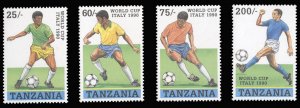 Tanzania #518-521 Cat$12.85, 1989 World Cup, complete set, never hinged