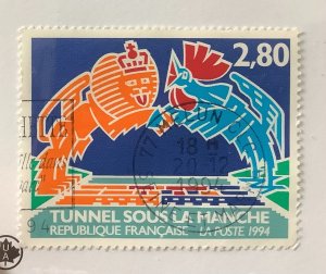 France 1994 Scott 2421 used - 2.80fr,  Inauguration of the Channel Tunnel