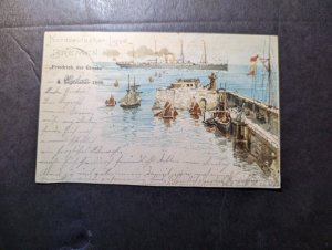 1898 Germany Norddeutscher Lloyd Early Menu Postcard Cover Bremerhaven to Lehe