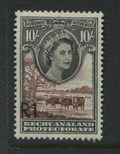 Bechuanaland QEII 1961 10/ overprinted R1 unmounted mint NH