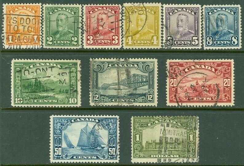 EDW1949SELL : CANADA 1928-29 Scott #149-59 VF-XF, Used. Clean. Catalog $199.00.