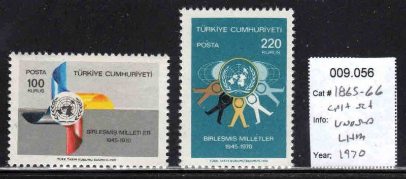 Turkey #1865-66 ~ Cplt Set of 2 ~ UN 25th Annv. ~ Unused, LHM ~ (1970)