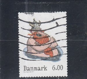 Denmark  Scott#  1568  Used  (2011 Bathing Viking)