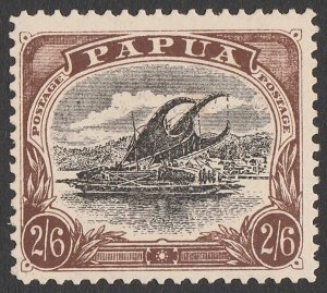 PAPUA 1907 Lakatoi large Papua 2/6 perf 11, wmk Crown double-lined A