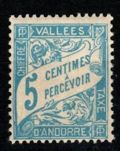 Andorra (Fr) #J17 F-VF Unused  CV $6.75 (X3804)