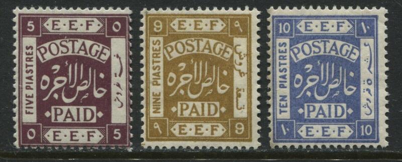 Palestine 1921 5, 9, and 10 piastres mint o.g.