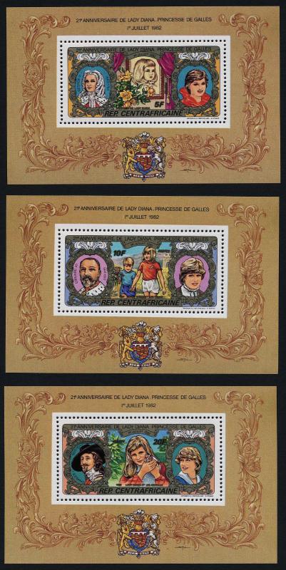 Central Africa 525-8, C272-3 s/s MNH Princess Diana 21st Birthday