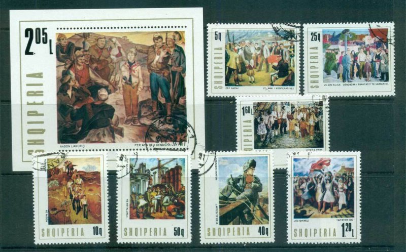 Albania 1976 Paintings + MS CTO lot69822