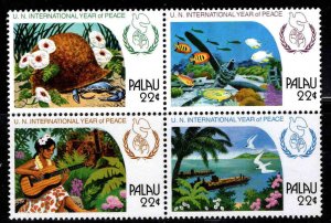 Republic of Palau  Scott 109-112a MNH** International year of Peace 1986