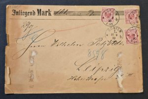 1923 German Cover Weimar Republic Period Triple Germania Franking w 2 Wax Seals