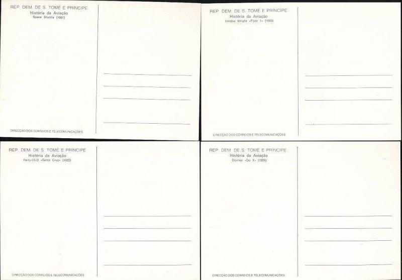 ST THOMAS & PRINCE Is. 1979 AIR SPACE SET FDC Used on Maxi Cards (6 Items)[D351]