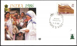 India 1986 Visit of Pope Jon Paul II Calcutta Special Cancel