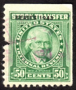 1943, US 50c, Stock transfer, Used, Fault, Sc RD148