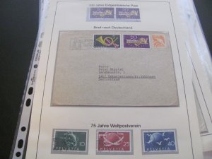 SWITZERLAND USED STAMPS & COVERS COLL. ON PAGES 1930-2005 $2K-$3K CAT. XF (191)