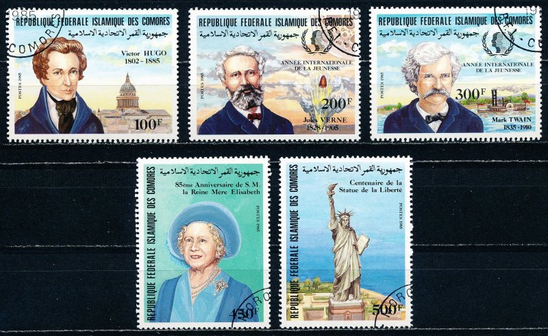 Comoro Islands #604-608  Set of 5 CTO