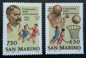 San Marino Centenary Of Basketball 1991 Sports Games Athlete (stamp) MNH