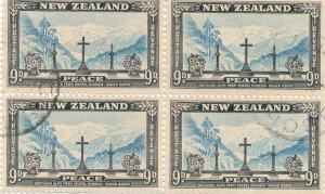 New Zealand sc# 256 - Used Block of 4 VF - Southern Alps