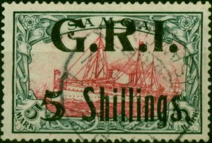 Samoa 1914 5s on 5m Carmine & Black SG114 V.F.U Rare