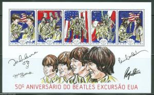 GUINEA BISSAU  2014 50th ANN OF THE BEATLES 1st US VISIT  SHEET  MINT NH