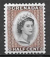 Grenada, 1954 Queen Elizabeth 1/2 cent mint never hinged
