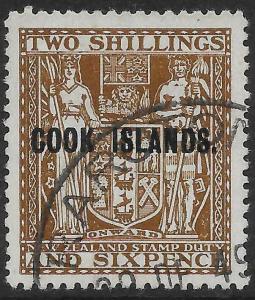 COOK ISLANDS SG131 1946 2/6 DULL BROWN ARMS USED