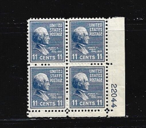 US Stamp-Scott #816/A288-11c-Mint/NH-OG-1938-54-Plate Block of 4 