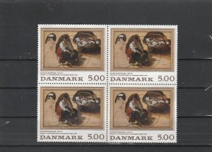 Denmark  Scott#  1018  Used Block of 4  (1994 Painting)